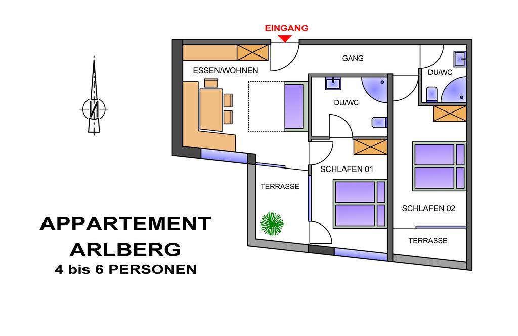 Apart Bellevue Pettneu am Arlberg Room photo